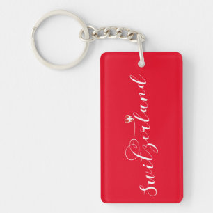 Switzerland Flag Heart, Swiss Key Ring