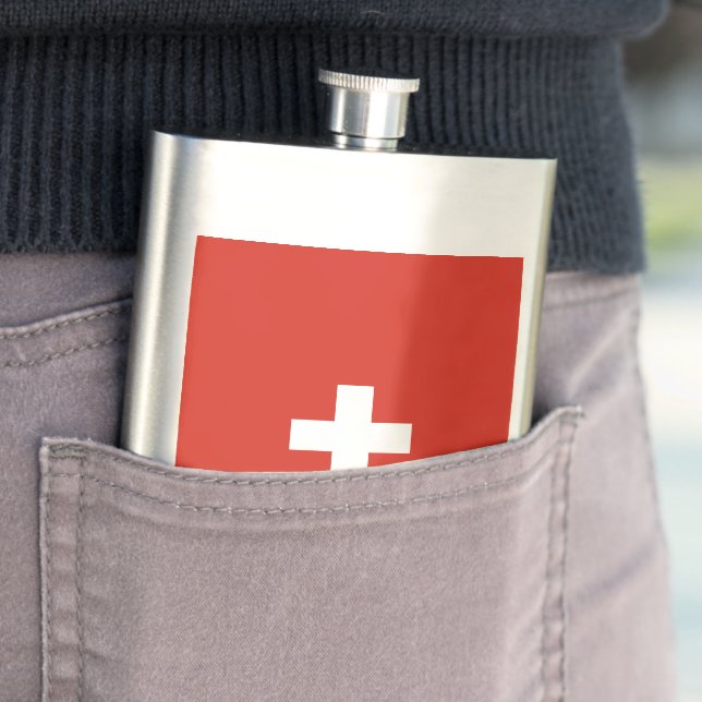 Switzerland flag hip flask (In Situ)