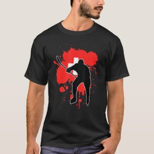 Switzerland Flag Hockey Player Swiss Ice Hockey T-Shirt