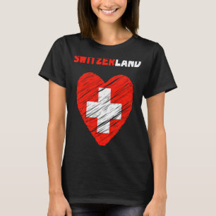 Switzerland Flag Holiday Switzerland Heart Swiss F T-Shirt