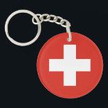 Switzerland Flag Key Ring<br><div class="desc">Patriotic flag of Switzerland.</div>