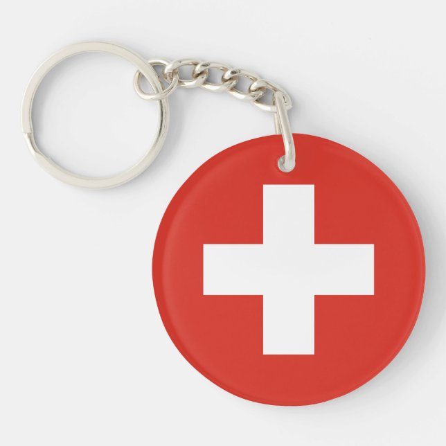 Switzerland Flag Key Ring (Front)