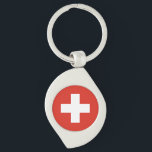 Switzerland Flag Key Ring<br><div class="desc">Patriotic flag of Switzerland.</div>