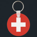Switzerland Flag Key Ring<br><div class="desc">Patriotic flag of Switzerland.</div>
