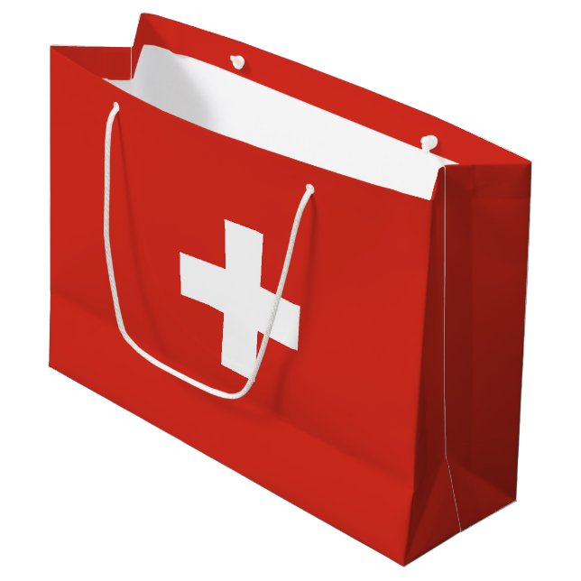 Switzerland flag large gift bag (Front Angled)