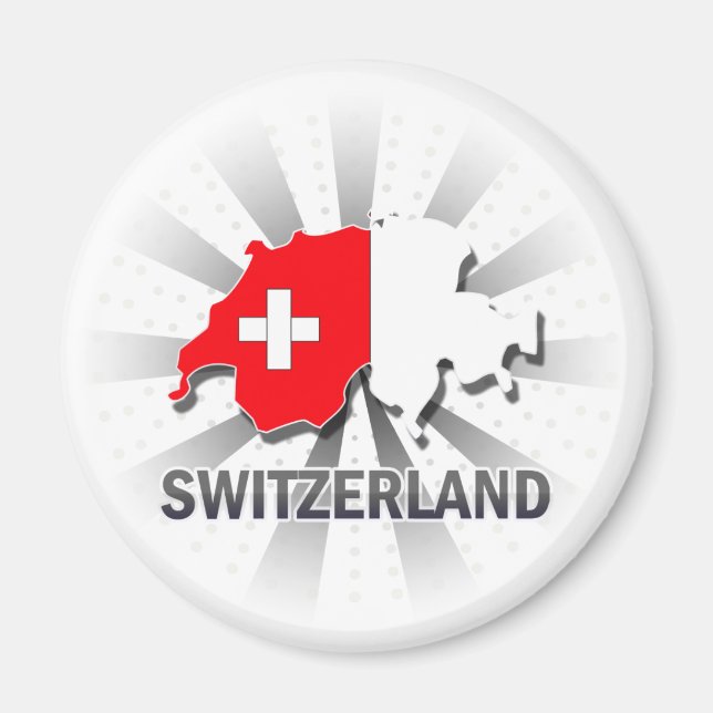 Switzerland Flag Map 2.0 Magnet (Front)