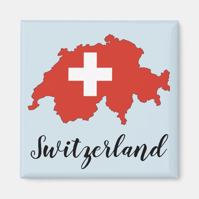 Switzerland Flag Map Magnet (Front)