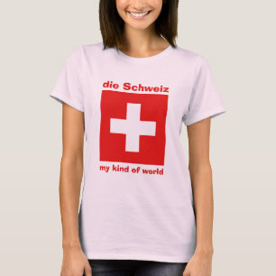 Switzerland Flag + Map + Text T-Shirt