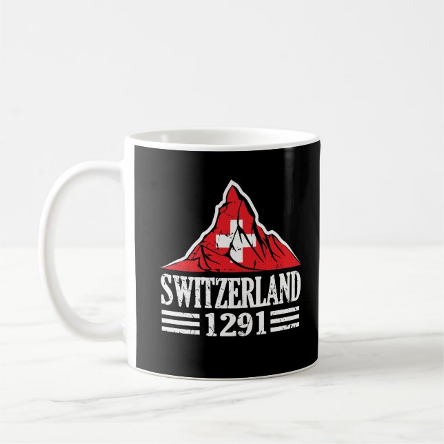 Switzerland Flag Matterhorn Since 1291 Coffee Mug (Left)