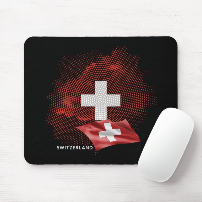 Switzerland flag mouse pad (With Mouse)