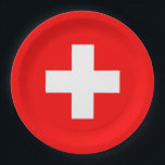 Switzerland Flag Paper Plate<br><div class="desc">Switzerland Flag</div>