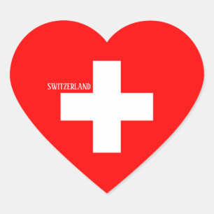 Switzerland Flag Patriotic Heart Sticker