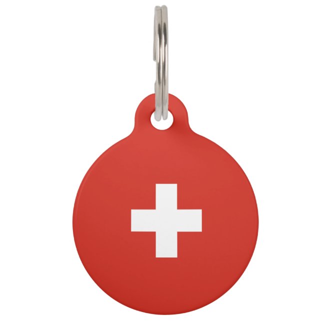 Switzerland flag pet tag (Front)