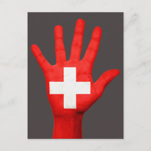 Switzerland flag postcard