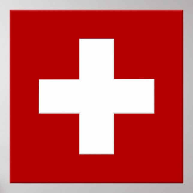 Switzerland Flag Poster in 3D (Front)