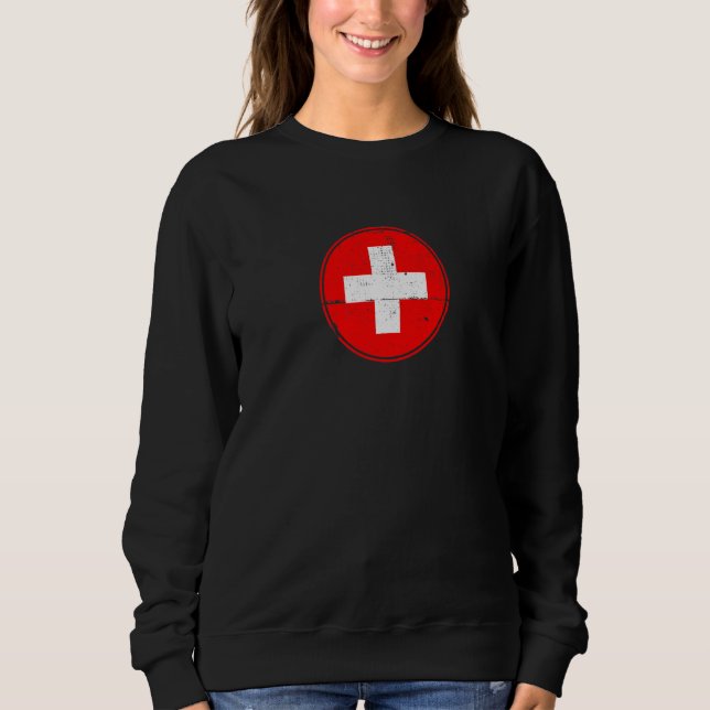 Switzerland Flag Proud Swiss   Sweatshirt (Front)