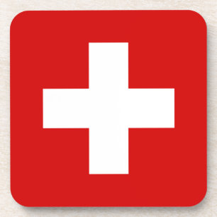 Switzerland flag quality coaster