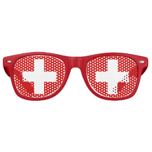 Switzerland flag quality retro sunglasses