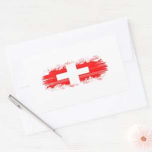 Switzerland flag  rectangular sticker