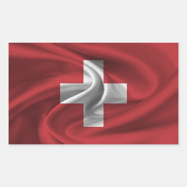 Switzerland Flag Rectangular Sticker (Front)