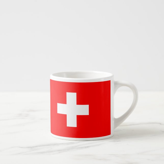 Switzerland Flag Red White Cross Patriotic  Espresso Cup (Right)