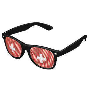 Switzerland flag retro sunglasses