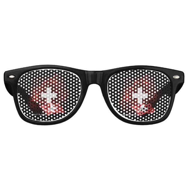 Switzerland flag retro sunglasses (Front)