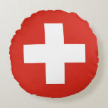 Switzerland Flag Round Cushion<br><div class="desc">Patriotic flag of Switzerland.</div>