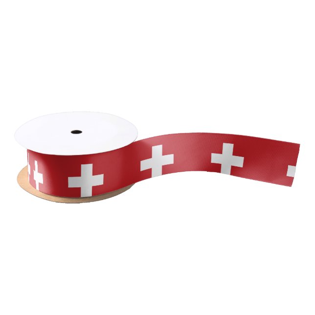 Switzerland Flag Satin Ribbon (Spool)
