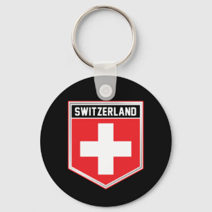 Switzerland Flag Shield Key Ring