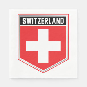 Switzerland Flag Shield Napkin