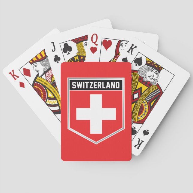 Switzerland Flag Shield Playing Cards (Back)