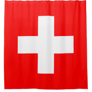Switzerland Flag Shower Curtain