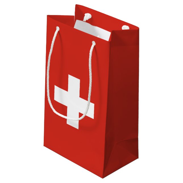 Switzerland Flag Small Gift Bag (Back Angled)