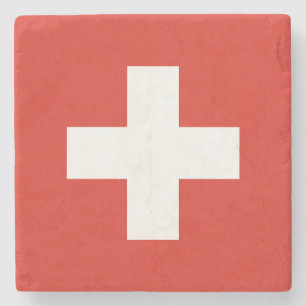 Switzerland Flag Stone Coaster