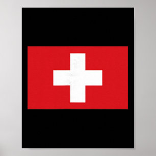 Switzerland Flag Swiss Apparel Hiking Skiing Men W Poster