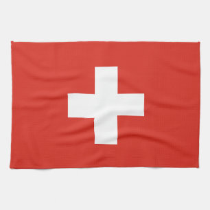 Switzerland Flag Tea Towel