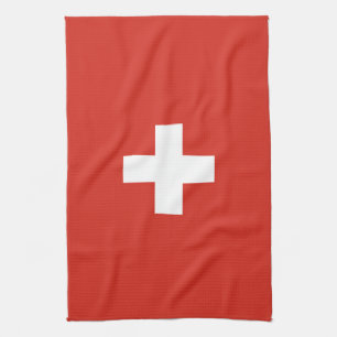 Switzerland flag tea towel