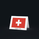 Switzerland Flag Thank You Card<br><div class="desc">Patriotic flag of Switzerland.</div>