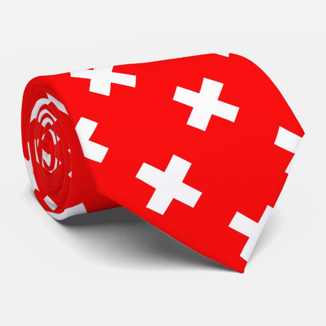 Switzerland Flag Tie (Rolled)