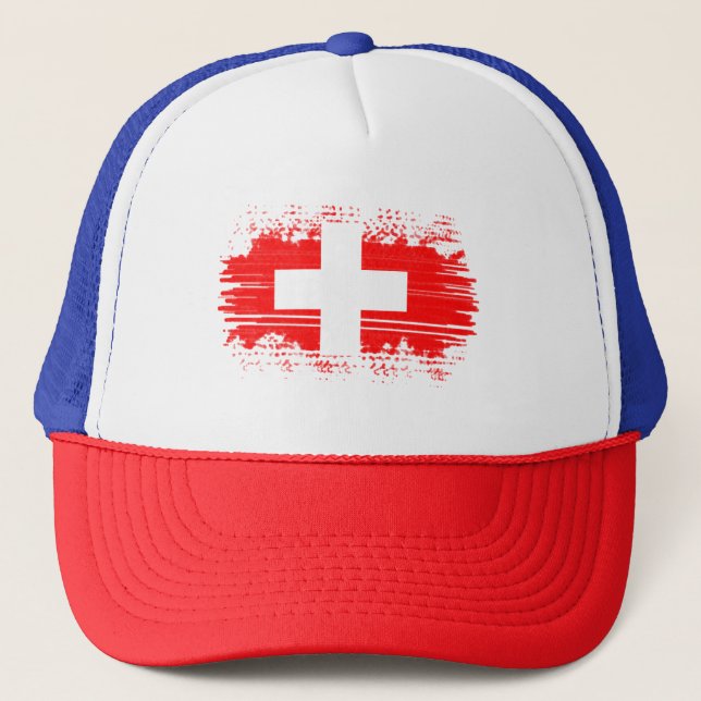 Switzerland flag  trucker hat (Front)