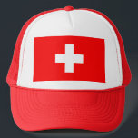 Switzerland Flag Trucker Hat<br><div class="desc">Switzerland Flag</div>