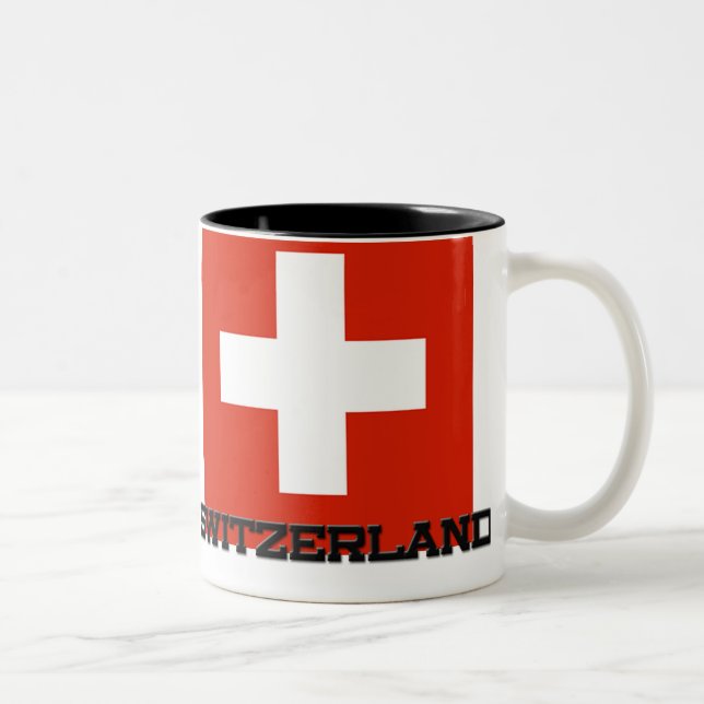 Switzerland Flag Two-Tone Coffee Mug (Right)