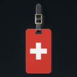 Switzerland flag - white cross luggage tag<br><div class="desc">The flag of Switzerland consists of a red flag with a white cross in the centre. The red colour Swiss flag is ideal for sports events,  home decor,  restaurants ,  bars and travel. Text can be added or removed and sizes can be altered. #switzerland #swiss #whitecross #flag</div>