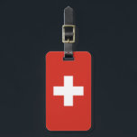 Switzerland flag - white cross luggage tag<br><div class="desc">The flag of Switzerland consists of a red flag with a white cross in the centre. The red colour Swiss flag is ideal for sports events,  home decor,  restaurants ,  bars and travel. Text can be added or removed and sizes can be altered. #switzerland #swiss #whitecross #flag</div>