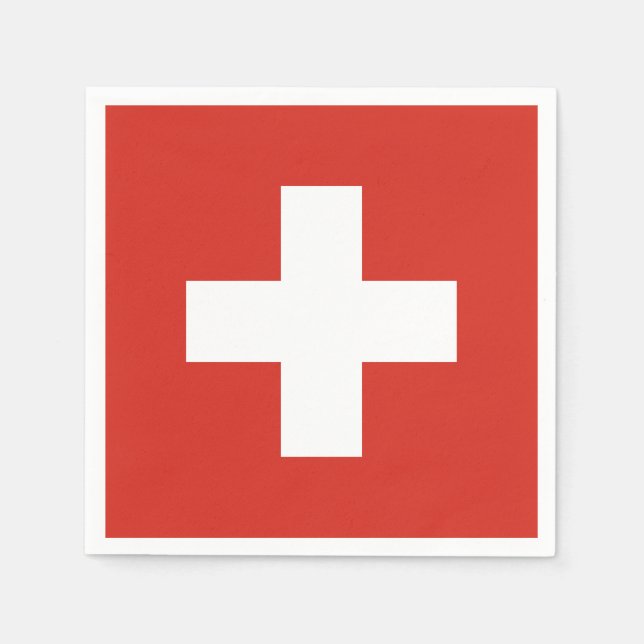 Switzerland flag - white cross napkin (Front)