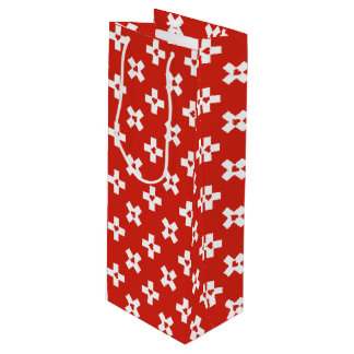Switzerland Flag with  Heart pattern Wine Gift Bag