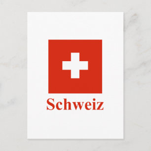 Switzerland Flag with Name in German Postcard
