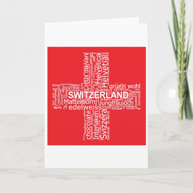Switzerland Flag Word Cloud Card (Front)