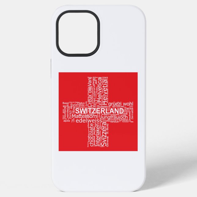 Switzerland Flag Word Cloud iPhone Case (Back)